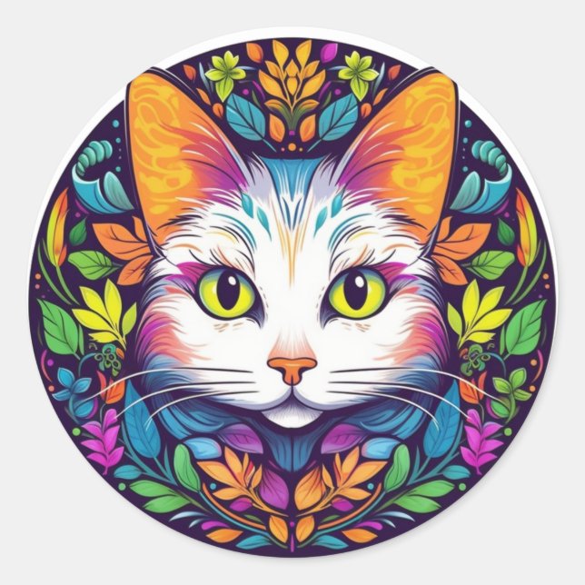 Adesivos de Gato Branco (Frente)