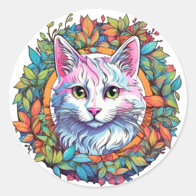 Adesivos de Gato Colorido (Frente)