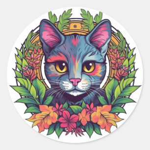 Adesivos de Gato Coloridos