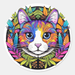 Adesivos de Gato Coloridos