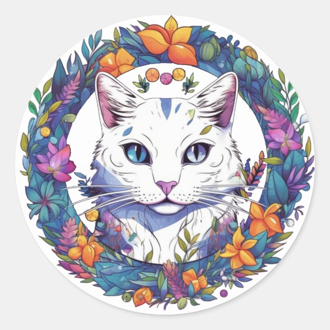 Adesivos de Gato Coloridos (Frente)