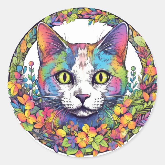Adesivos de Gato Coloridos (Frente)