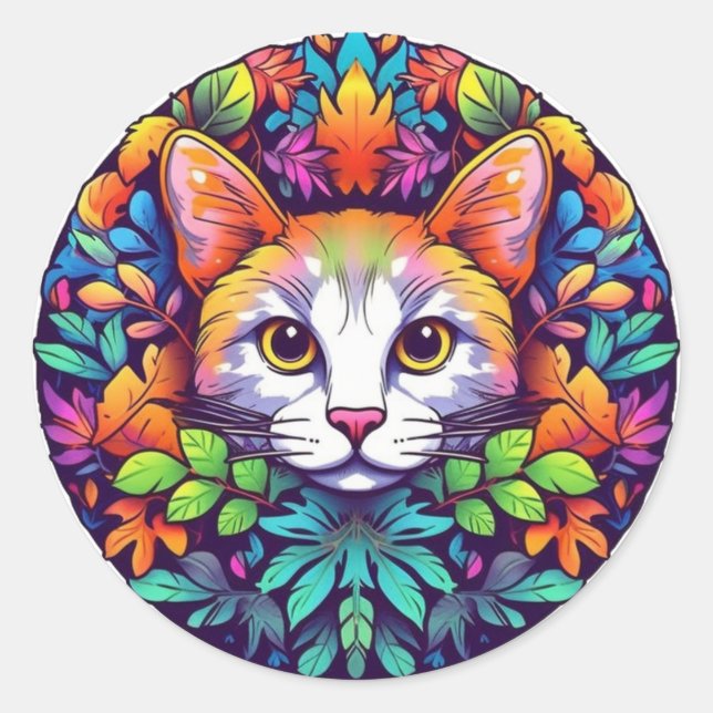 Adesivos de Gato Coloridos (Frente)