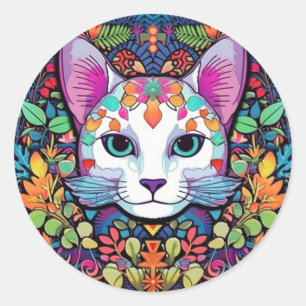 Adesivos de Gato Coloridos