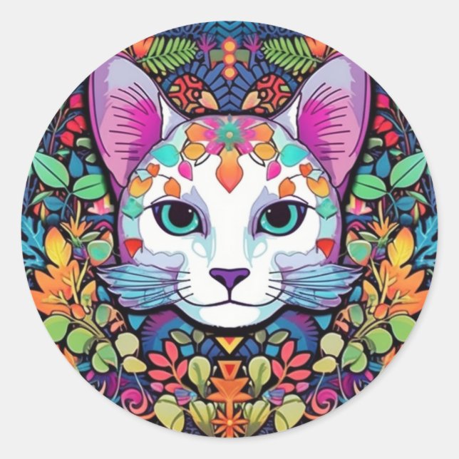 Adesivos de Gato Coloridos (Frente)