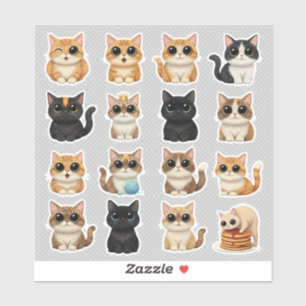 Adesivos de Gato Fofo e Divertido 