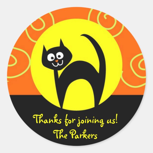 Adesivos de Gato Personalizáveis do Halloween (Frente)