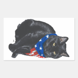 Adesivos de Gato Preto Patrióticos