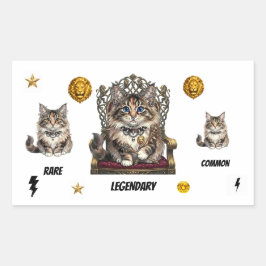 Adesivos de Gato Real - Comum, Raro, Lendário