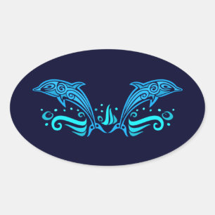 Adesivos de golfinhos tribais