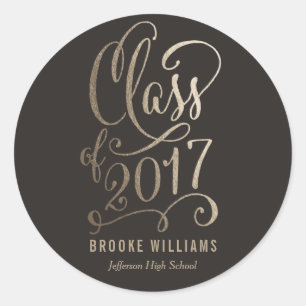 Adesivos de graduação de COR EDITÁVEIS de ano e