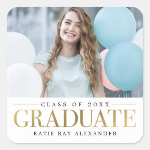Adesivos de Graduação de Etiqueta Elegante ou Selo