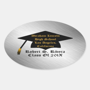 Adesivos de graduação personalizada em prata, Do