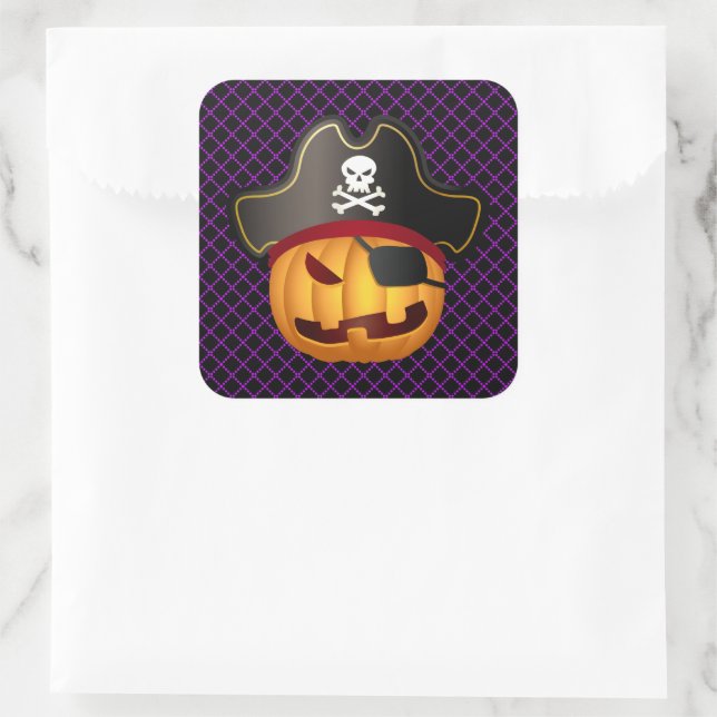 Adesivos de Halloween-Abóbora Pirata (Bolsa)