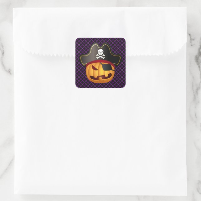 Adesivos de Halloween-Abóbora Pirata (Bolsa)