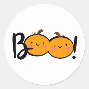 Adesivos de Halloween da Abóbora Sorrindo Boo