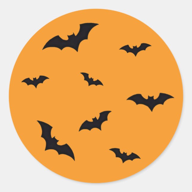 Adesivos de Halloween de Morcegos Voadores Clássic (Frente)