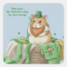 Adesivos de Hamster do Dia de São Patrício