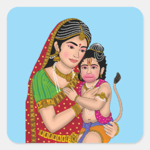 Adesivos de Hanuman & Anjana Mata