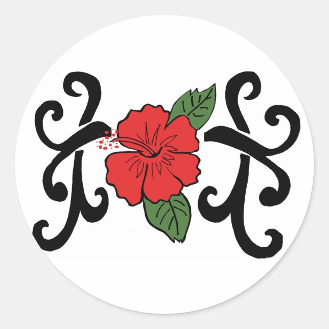 Adesivos de hibisco tribais (Frente)