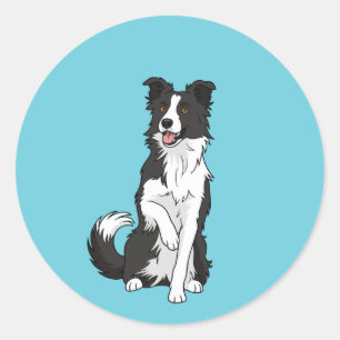 Adesivos de Ilustração de Cachorro Border Collie F