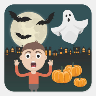 Adesivos de Ilustração de Morcegos da Lua Fantasma