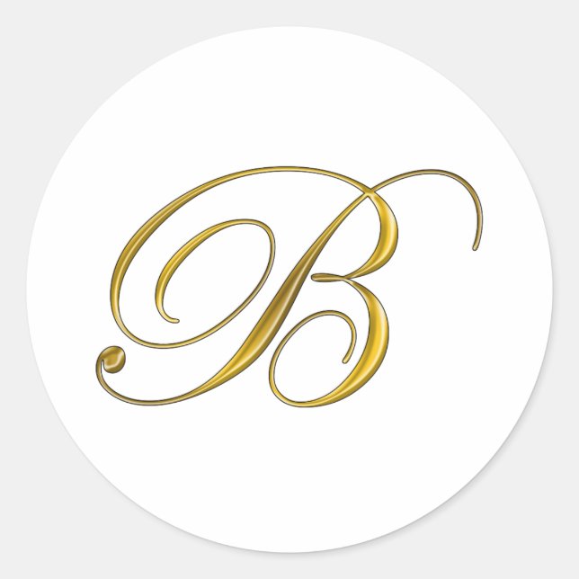 Adesivos de Inicial Monograma Dourado B (Frente)