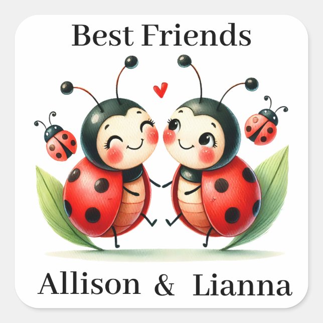 Adesivos de Inseto Ladybug Adoráveis do Best FriSt (Frente)