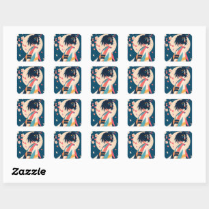 Adesivos de inspiração de anime 7 Sussurro Florido