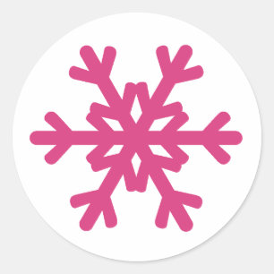 Adesivos de Inverno Rosa Quente Floco de Neve Fofo