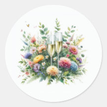 Adesivos de Jardim de Champanhe Floral