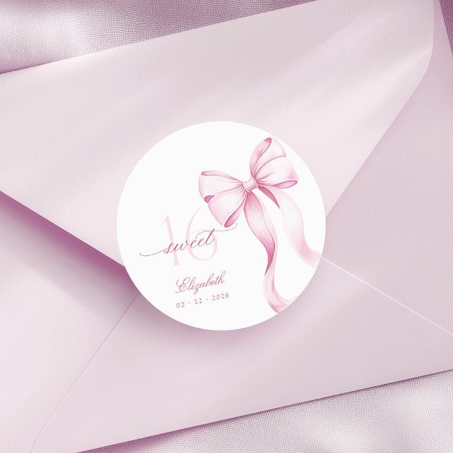 Adesivos de Laço Rosa Sweet 16 (Criador carregado)