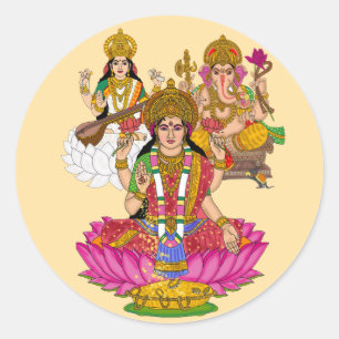 Adesivos de Lakshmi Saraswati Ganesha