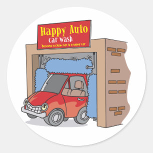 Adesivos de Lavagem de Carro Feliz