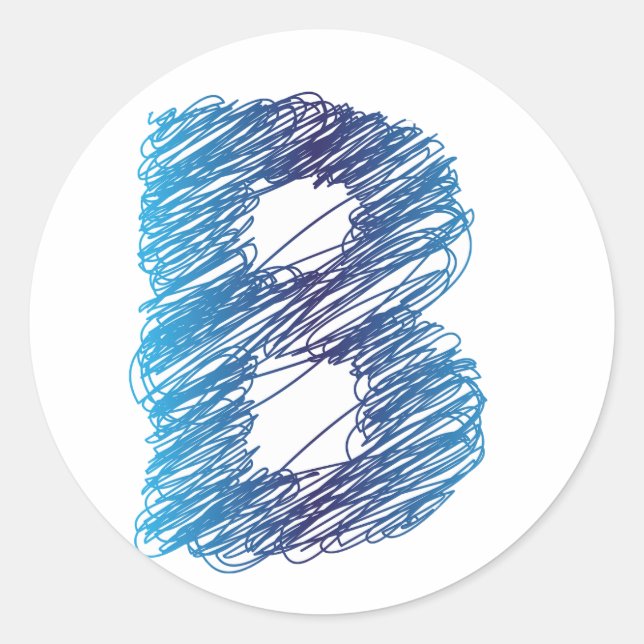 Adesivos de Letra B Desenhada (Frente)