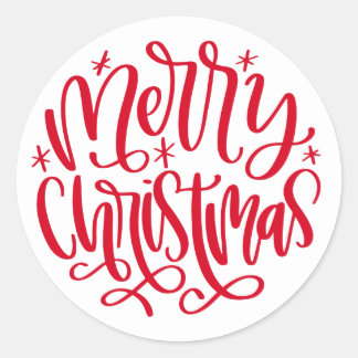 Adesivos de Letra Redonda Vermelha Feliz Natal