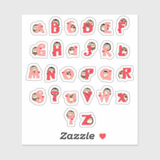 Adesivos de Letras do Alfabeto de Abraços de Ouriç