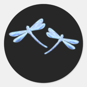 Adesivos de Libélula - Brilho Azul Gelo