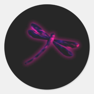 Adesivos de Libélula - Brilho Magenta