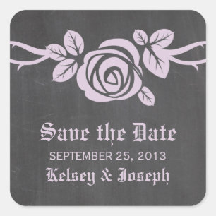 Adesivos de Lilac Rose Chalkboard Save the Date