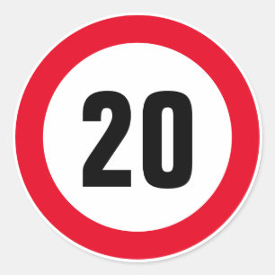 Adesivos de limite máximo de velocidade de 20 mph