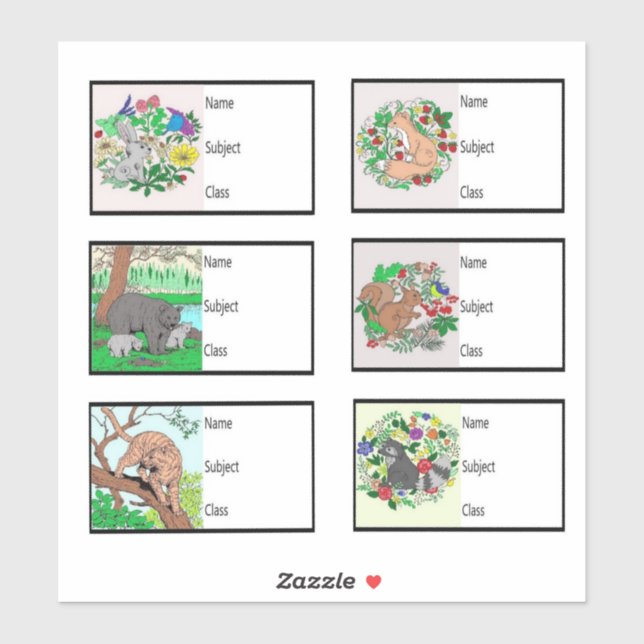 Adesivos de livros escolares (Folha)