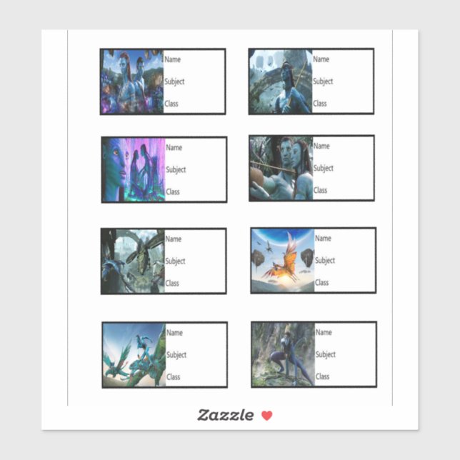 Adesivos de livros escolares - Avatar (Folha)