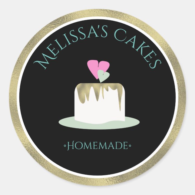 Adesivos de Logo de Bolo Fondant Bolo de Casamento (Frente)