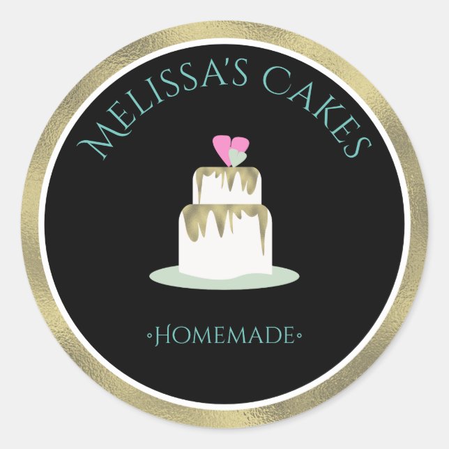 Adesivos de Logo de Bolo Padaria Caseira Bolo de N (Frente)