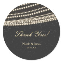 Adesivos de Luzes de Corda e Céu Noturno Escuro