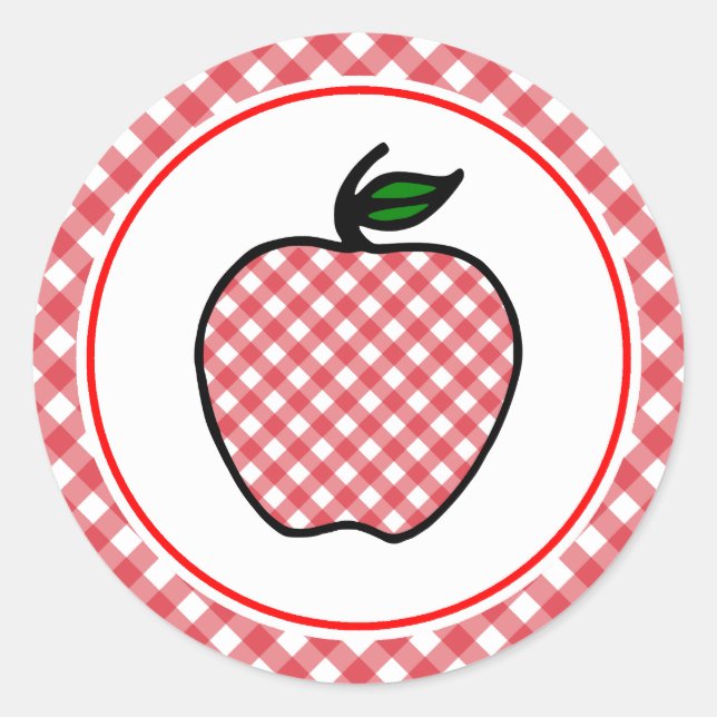 Adesivos de Maçã Retrô para Professores (Frente)