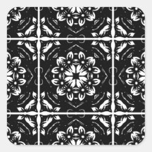 Adesivos de Mandala Pretos e Brancos