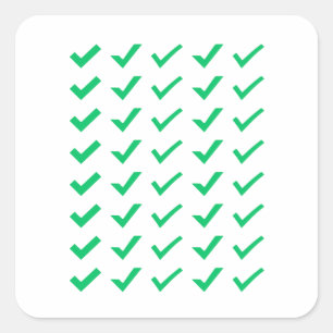 Adesivos de Marca de Verificação Verde para Planej