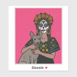 Adesivos de Marigold e Cachorro Xolo do Dia de Mue